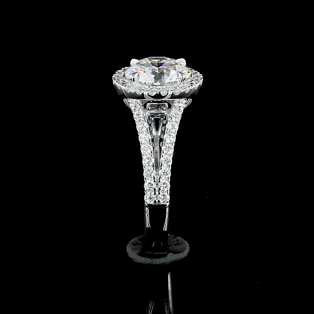 8.07 Cts 14k White Gold Round Shape Split Shank Ring - Image 2