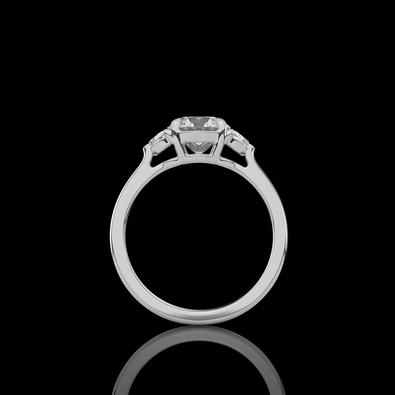 1.99 Cts Platinum Round Shape 3 Stones Ring - Image 4