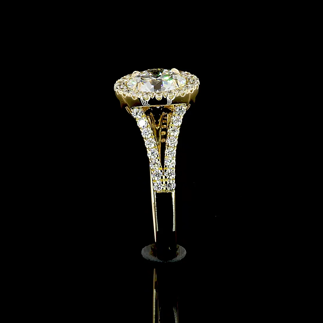 2.59 Cts 14k Yellow Gold Round Shape Split Shank Ring - Image 4