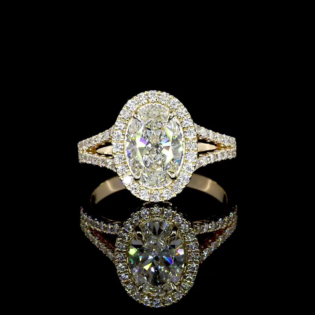 1.44 Cts 14k Yellow Gold Oval Shape Split Shank Ring - Video