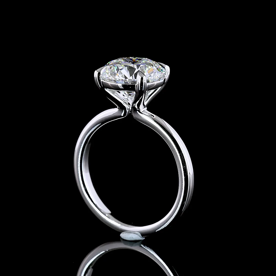 2.01 Cts 14k White Gold Round Shape Split Shank Ring - Image 3