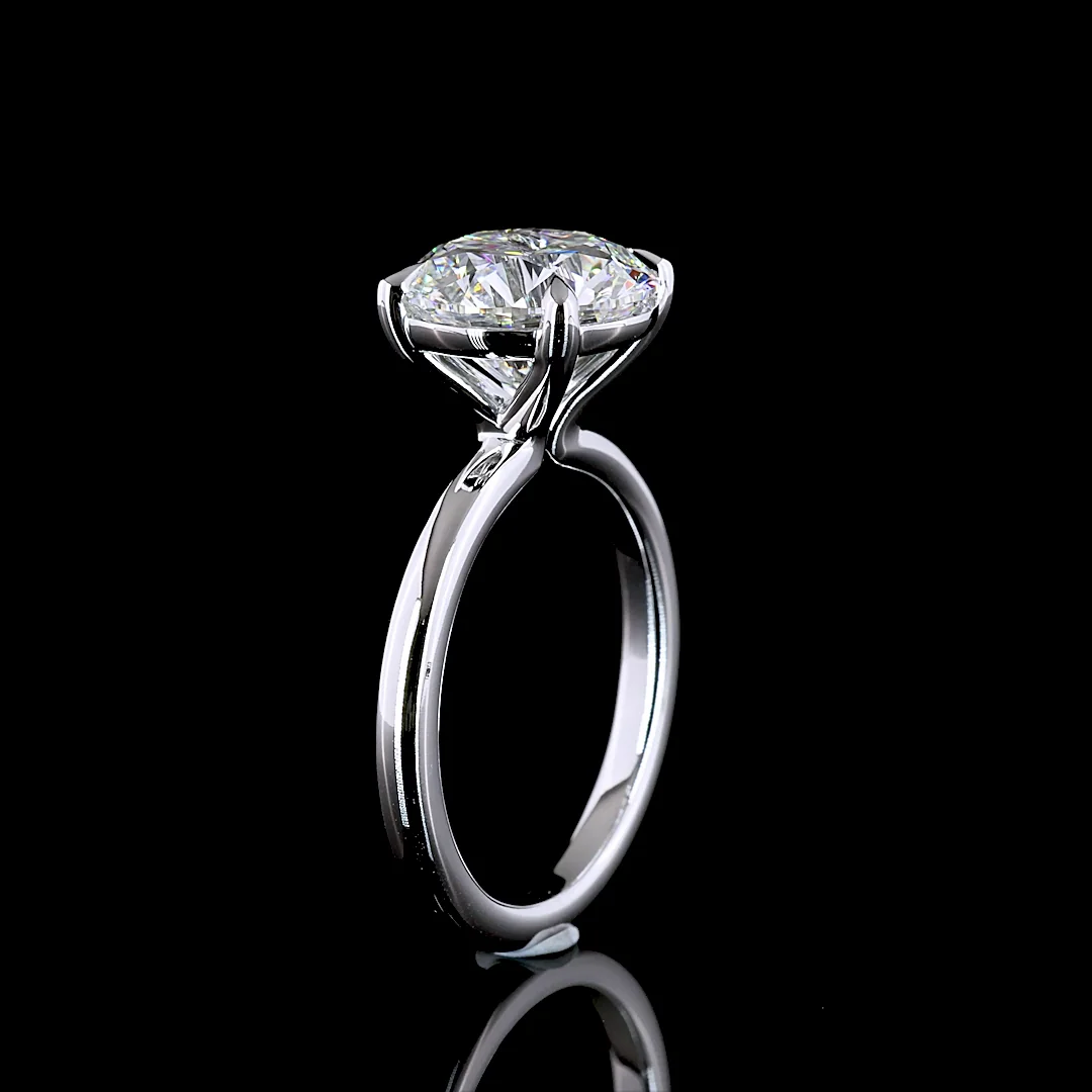 2.01 Cts 14k White Gold Round Shape Split Shank Ring - Image 4