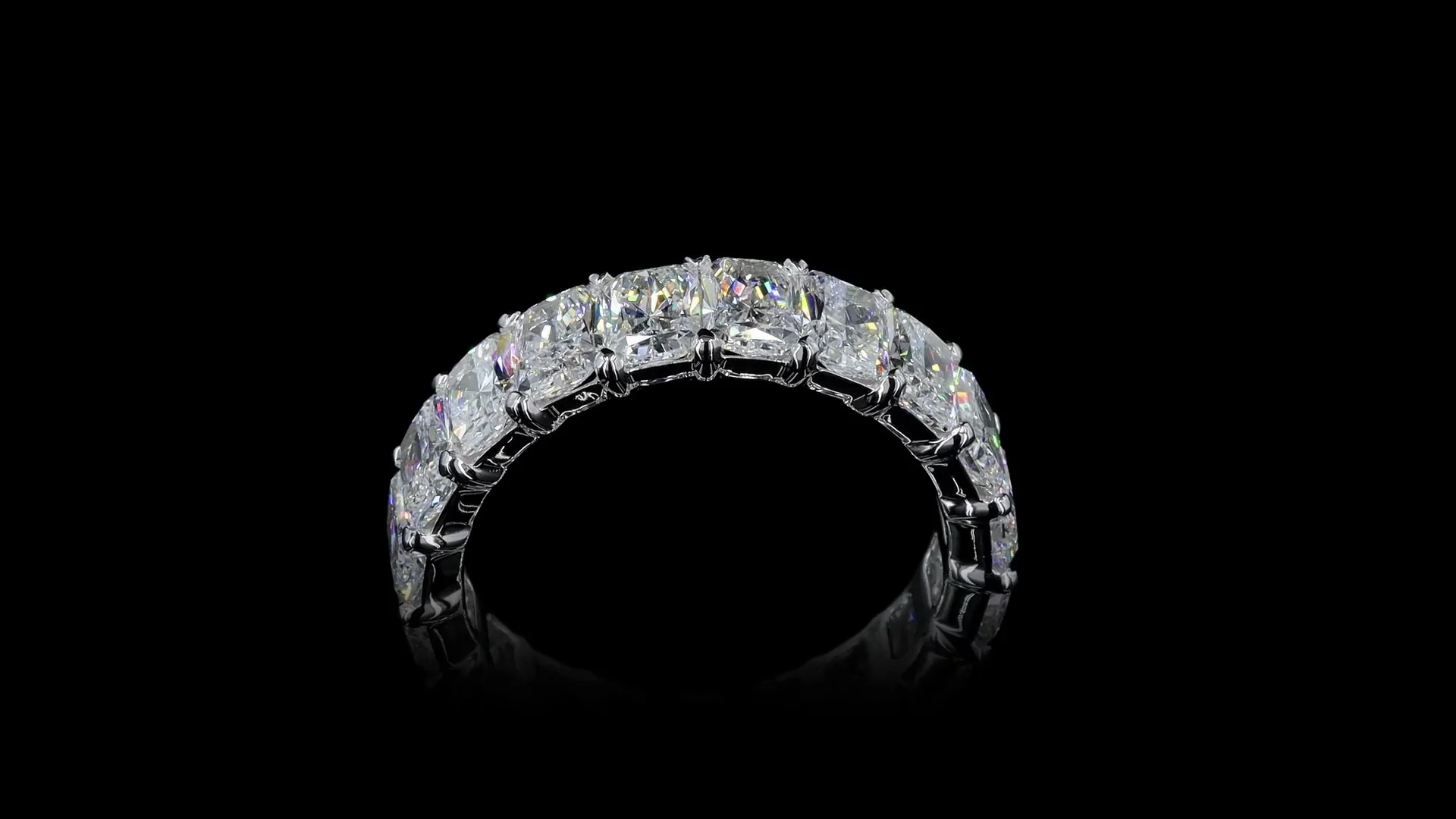 9.91 Cts 14k White Gold Radiant Shape Eternity Band Eternity Band - Image 2