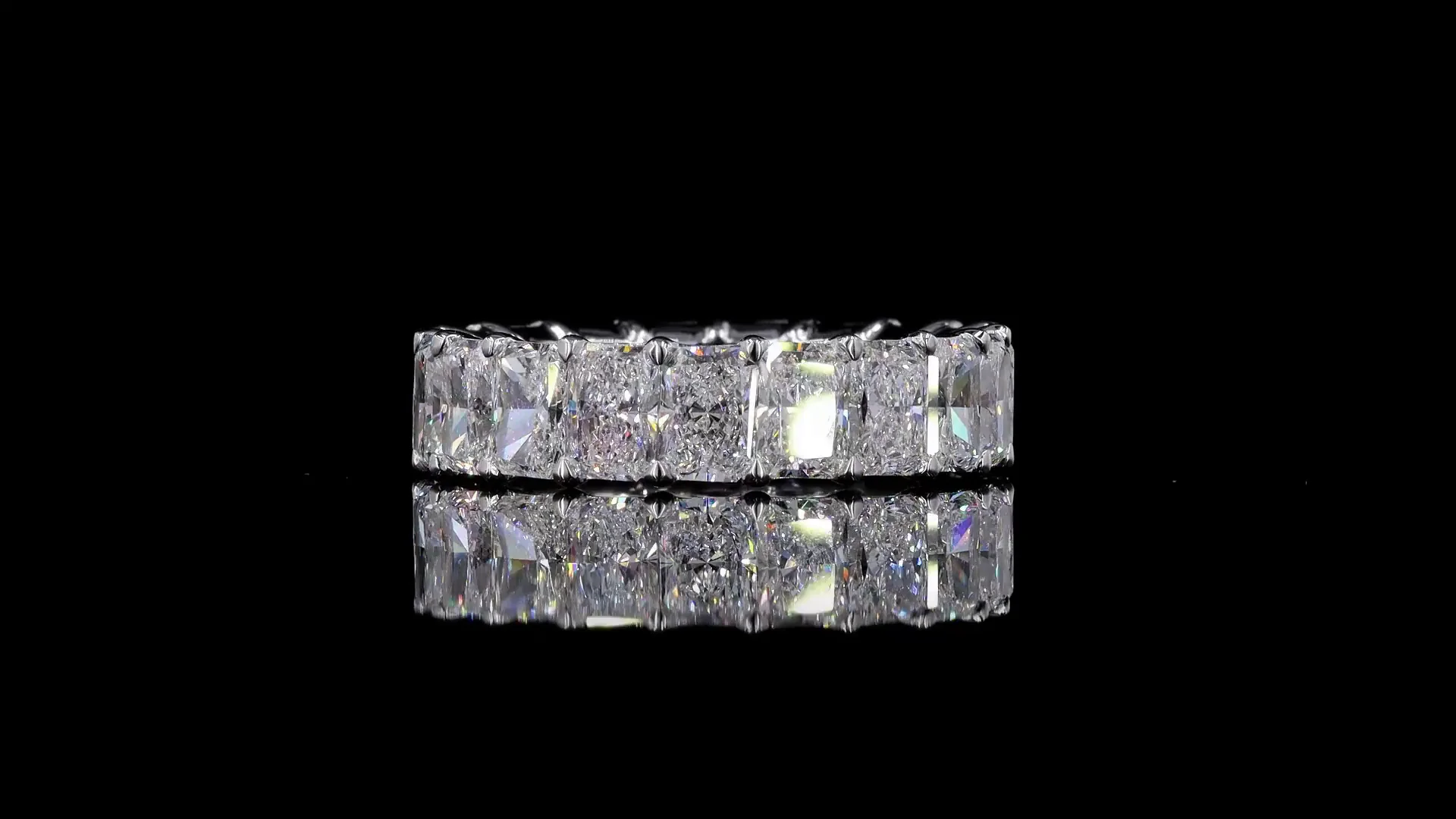 8.99 Cts Platinum Radiant Shape Eternity Band Eternity Band - Video