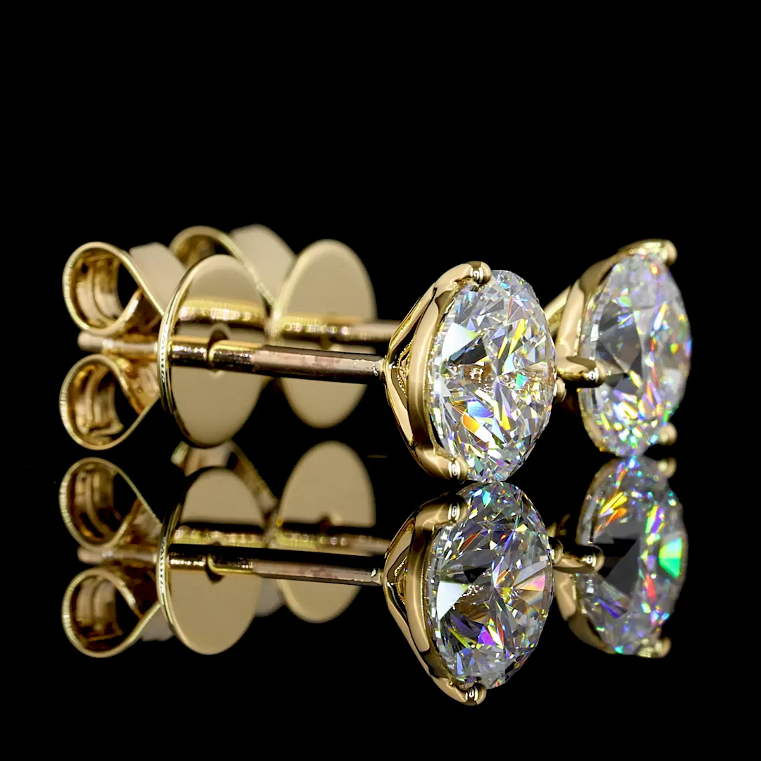 0.48 Cts 18k Yellow Gold Round Shape Martini Earring - Image 3