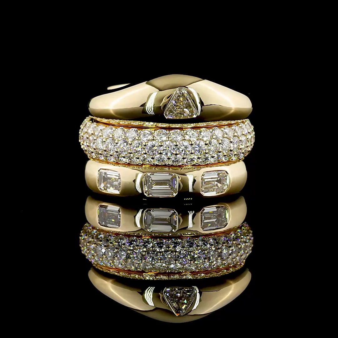 1.46 Cts 14k Yellow Gold Emerald Shape Special Eternity Band - Video