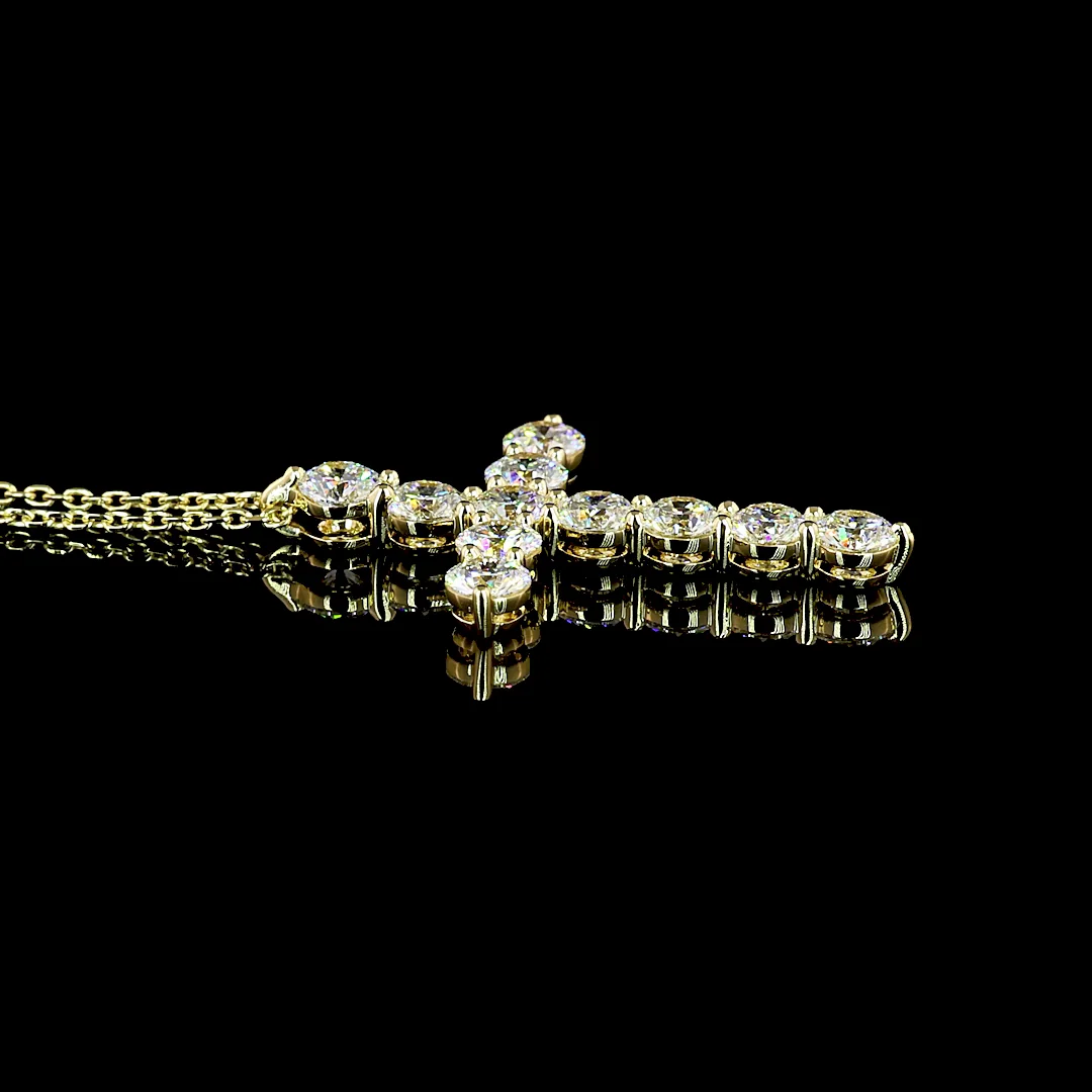 1.91 Cts 14k Yellow Gold Round Shape Symbol Pendant - Image 2