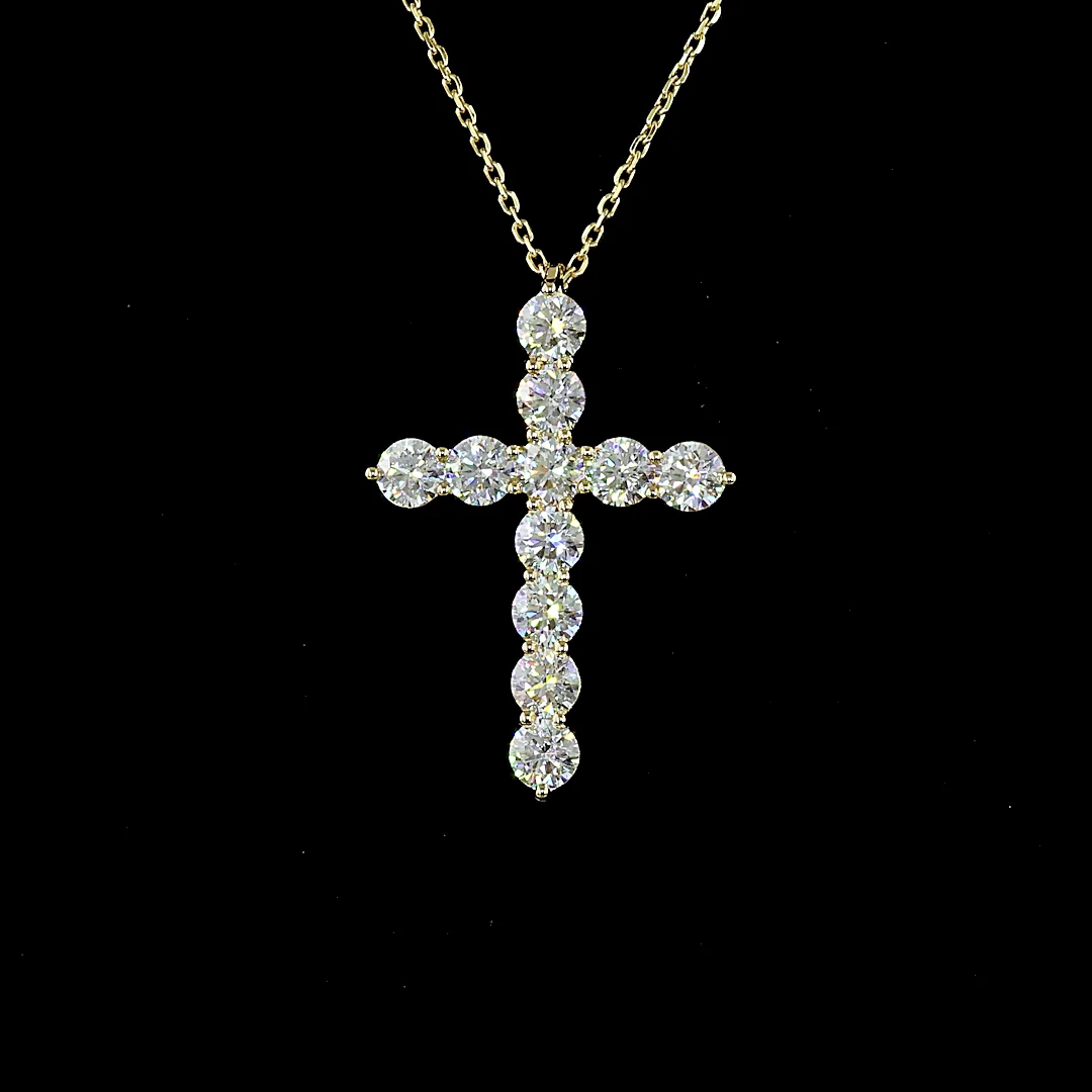 1.91 Cts 14k Yellow Gold Round Shape Symbol Pendant - Image 3