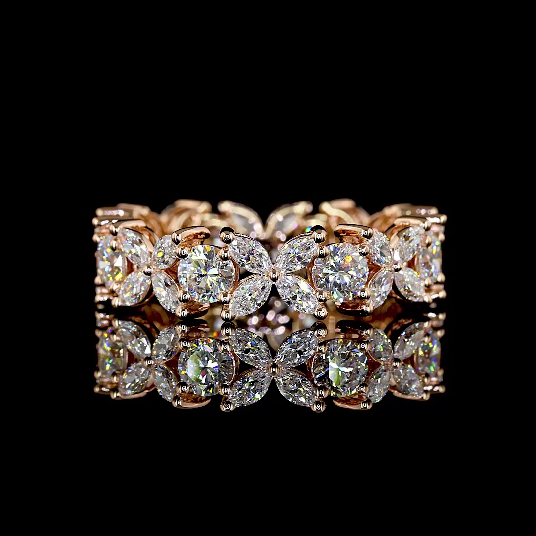 2.34 Cts 14k Rose Gold Mix Shape Eternity Band Eternity Band - Video