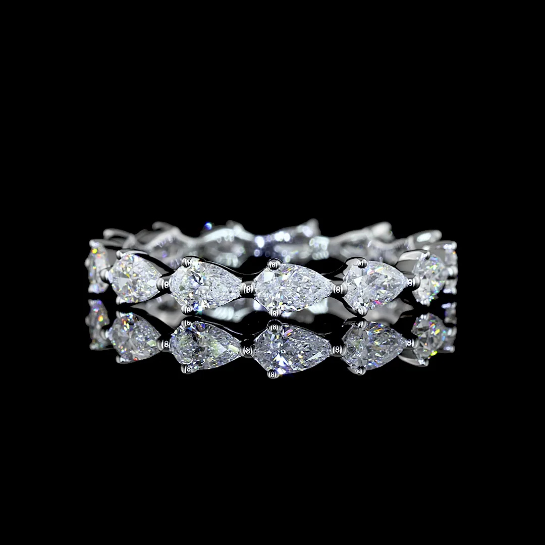 1.44 Cts 14k White Gold Pear Shape Eternity Band Eternity Band - Video