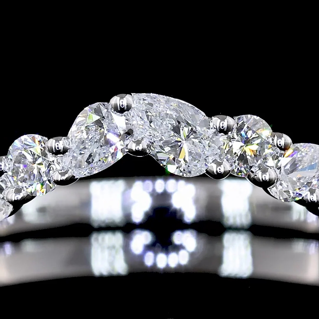0.42 Cts 14k White Gold Mix Shape Special Eternity Band - Image 3