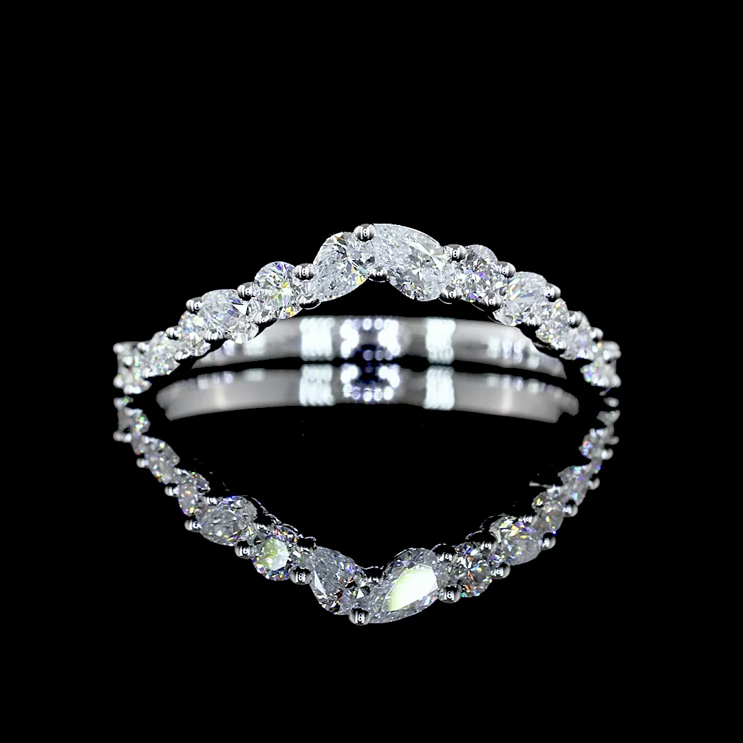 0.42 Cts 14k White Gold Mix Shape Special Eternity Band - Video