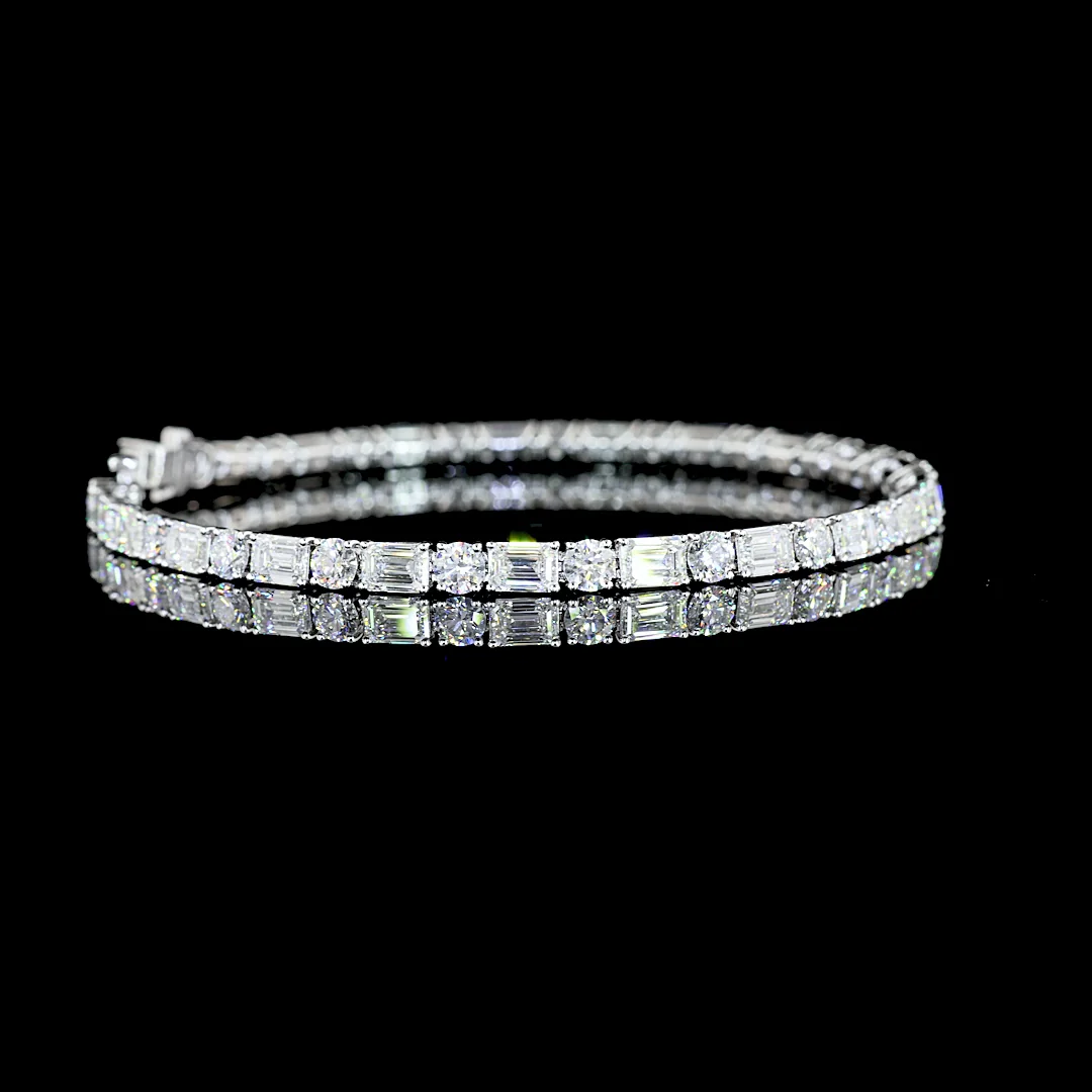10.29 Cts 14k White Gold Mix Shape Tennis Bracelet - Video