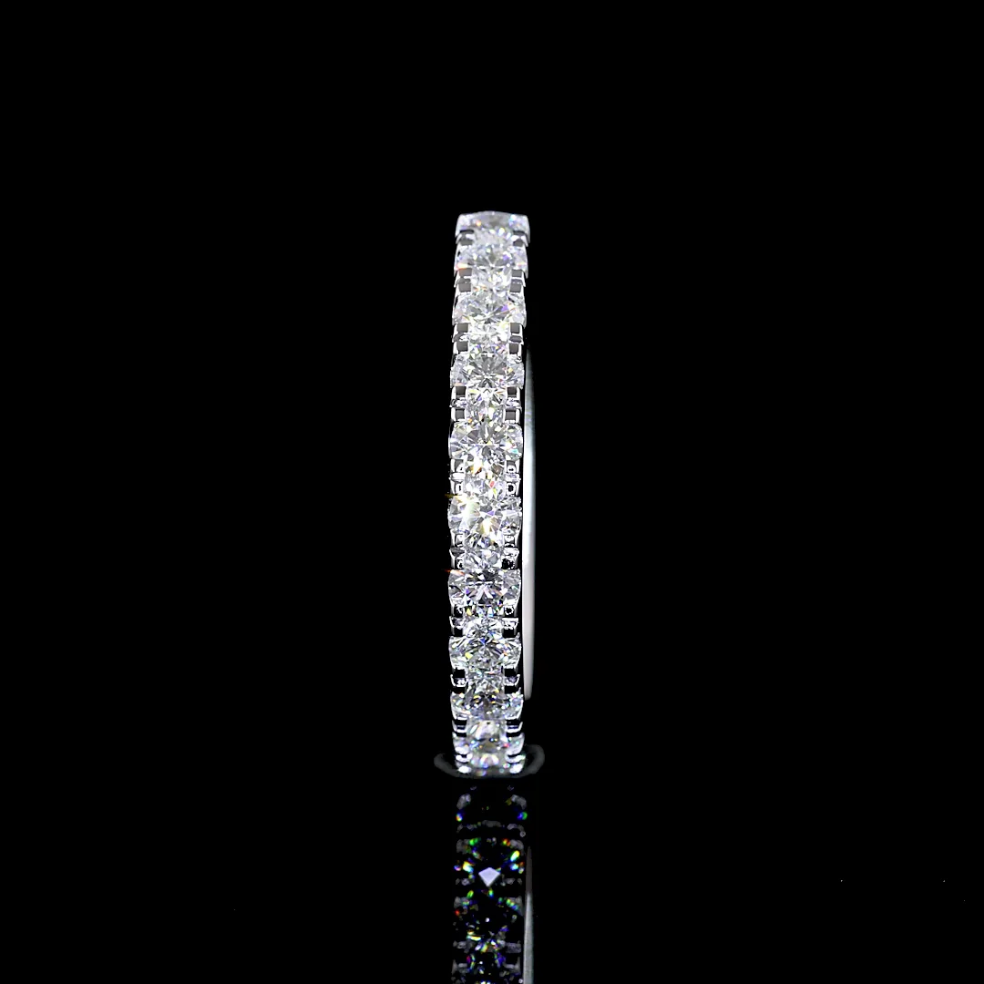 0.69 Cts 14k White Gold Round Shape Half Eternity Eternity Band - Image 2