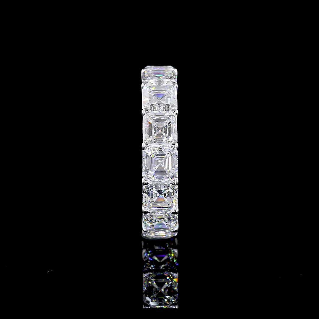 7.03 Cts 14k White Gold Asscher Shape Eternity Band Eternity Band - Image 2