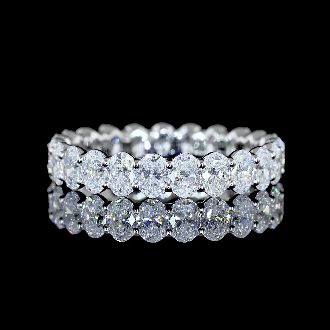 2.28 Cts 18k White Gold Oval Shape Eternity Band Eternity Band - Video