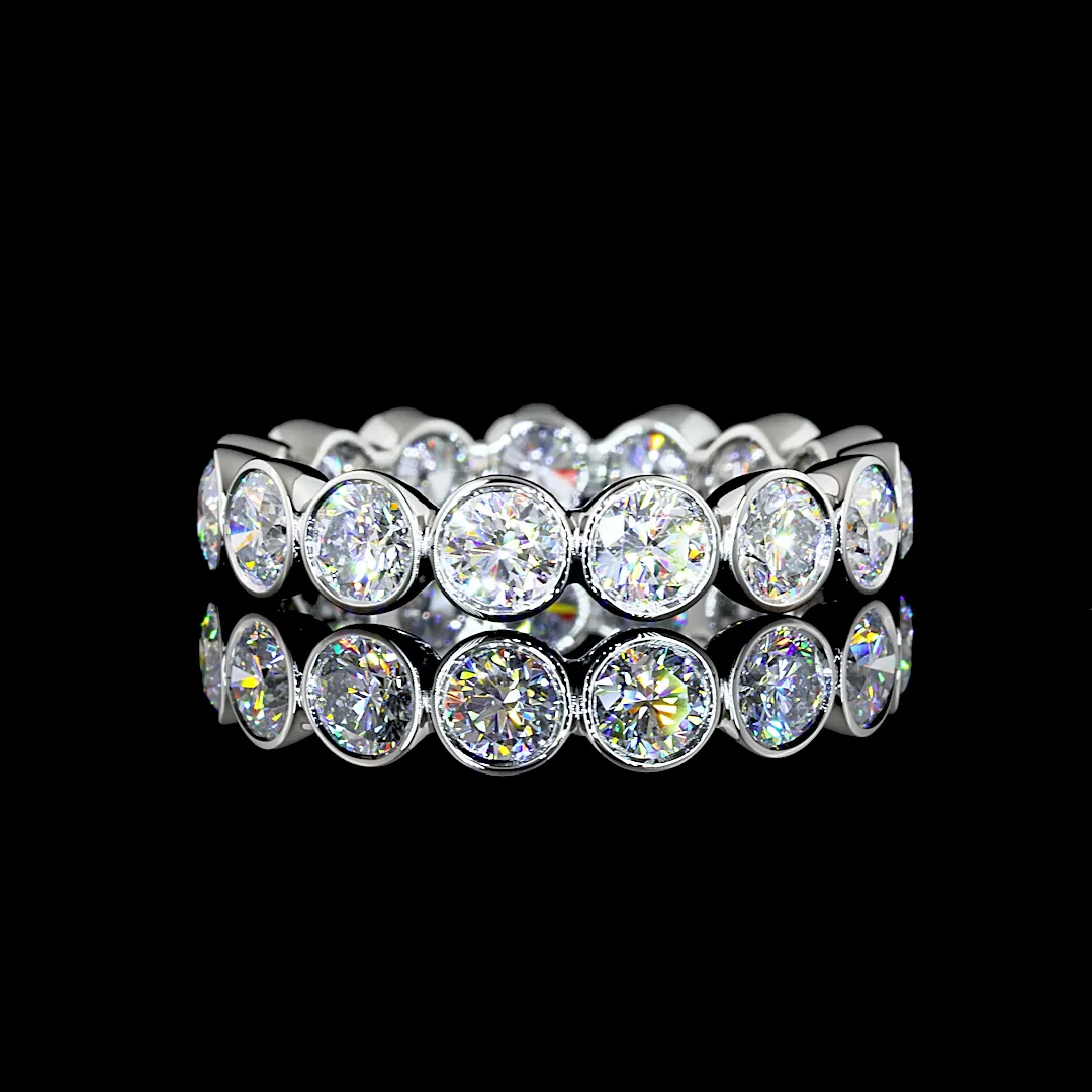 2.99 Cts Platinum Round Shape Eternity Band Eternity Band - Video