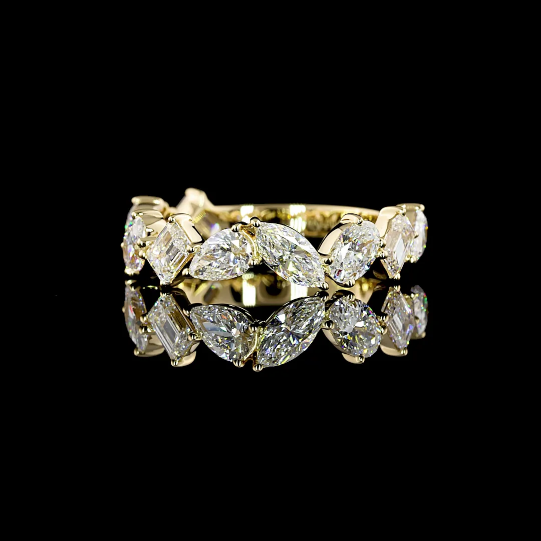 2.19 Cts 14k Yellow Gold Mix Shape 3/4 Band Eternity Band - Video
