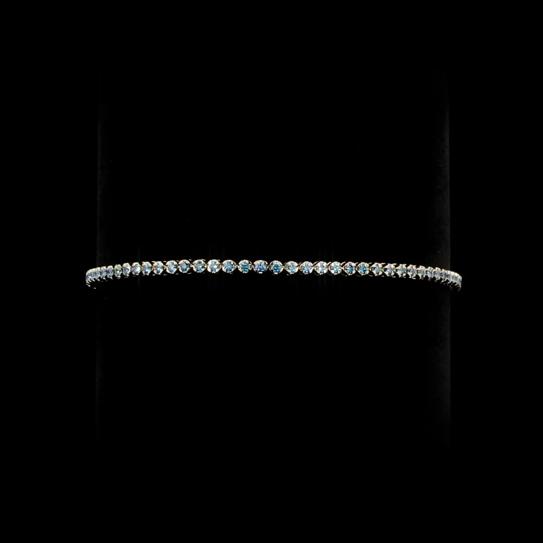 0.93 Cts 14k Yellow Gold Round Shape Tennis Bracelet - Video