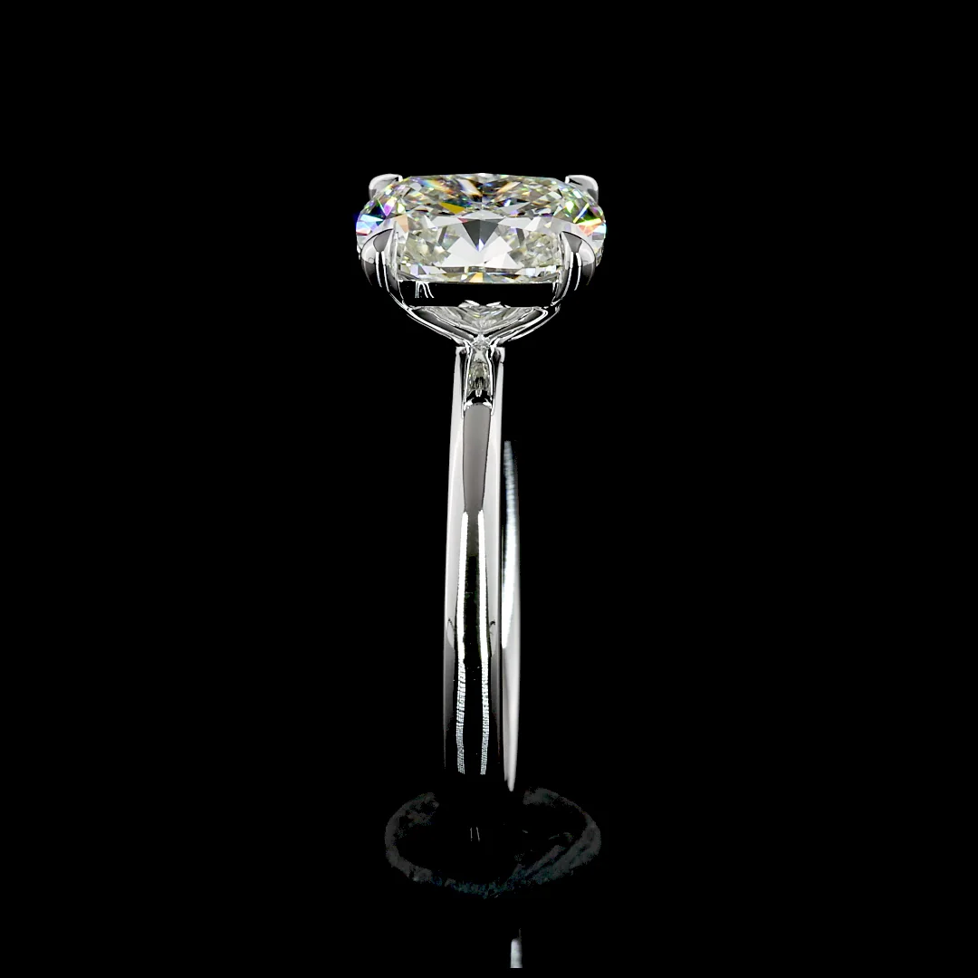 2.09 Cts 14k White Gold Cushion Modified Shape Solitaire Ring - Image 4