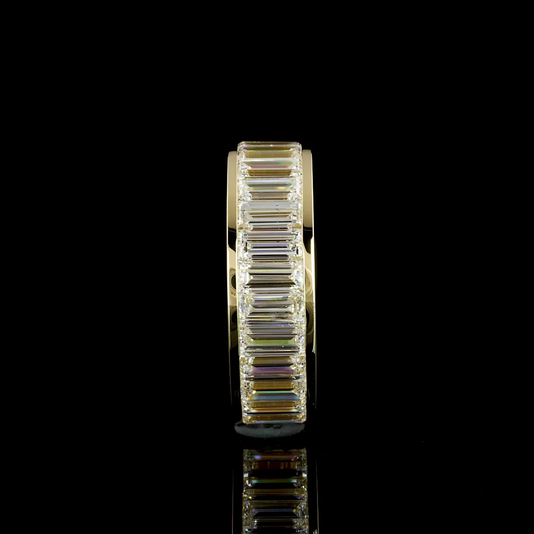 4.22 Cts 14k Yellow Gold Baguette Shape Eternity Band Eternity Band - Image 3