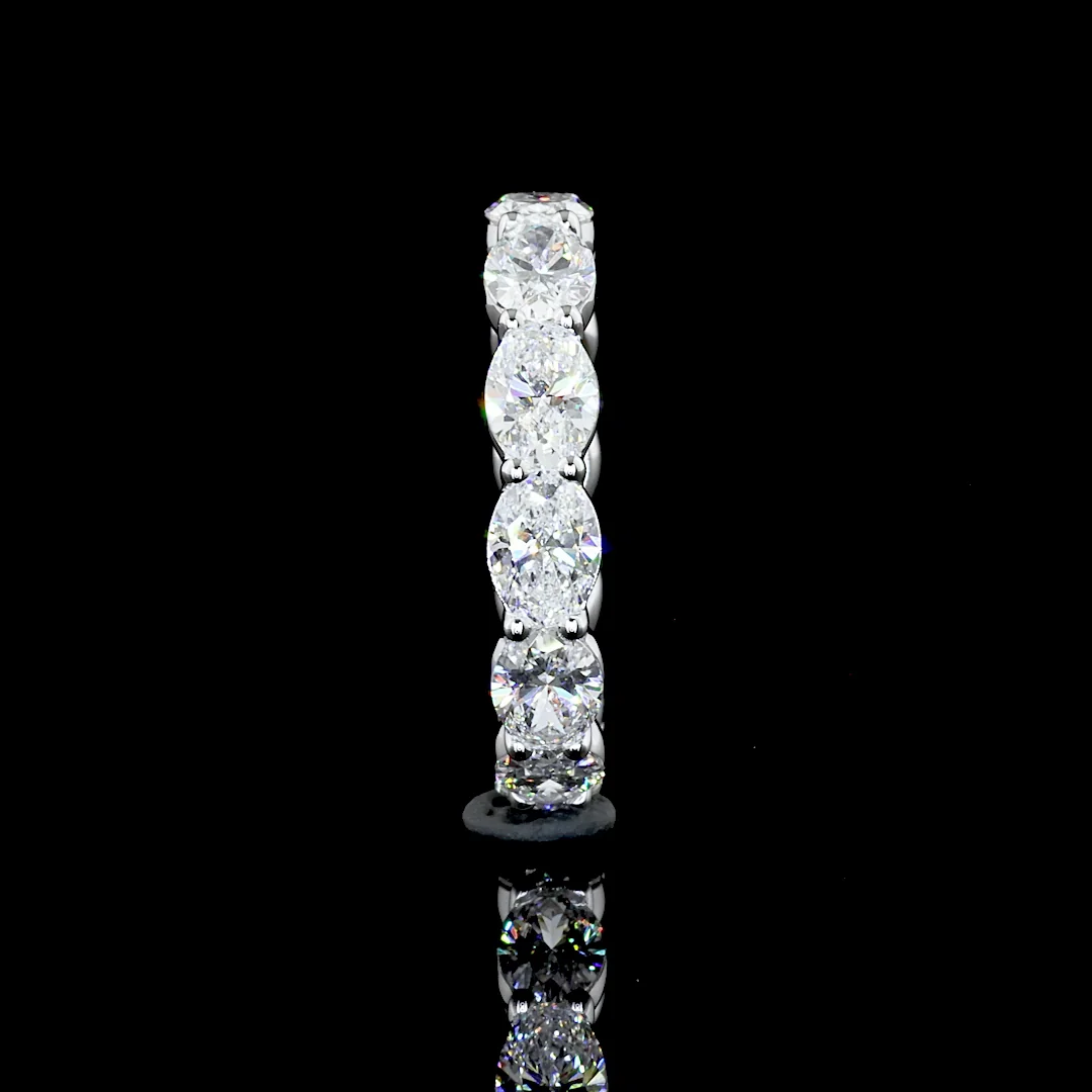 3.65 Cts 14k White Gold Oval Shape Eternity Band Eternity Band - Image 3