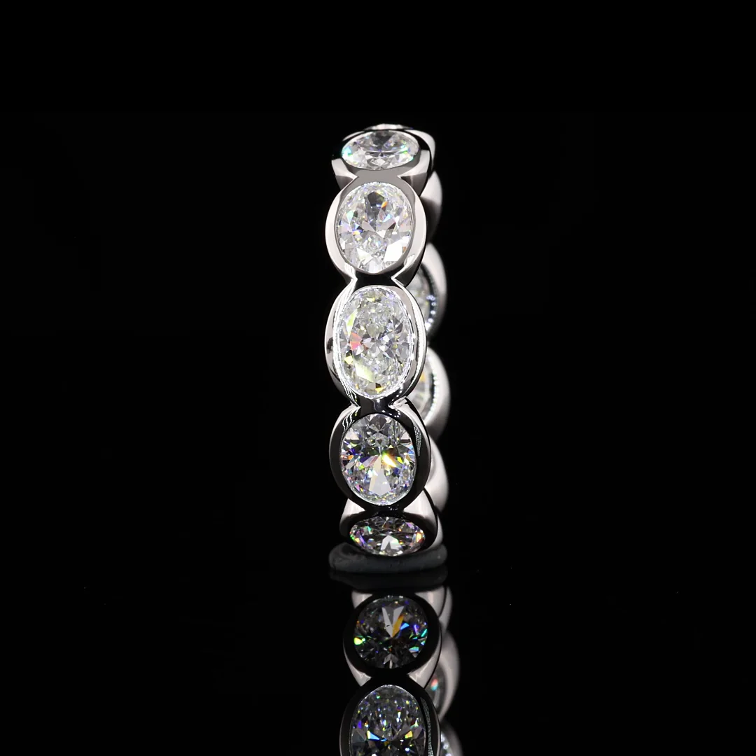 4.02 Cts 14k White Gold Oval Shape Eternity Band Eternity Band - Image 4