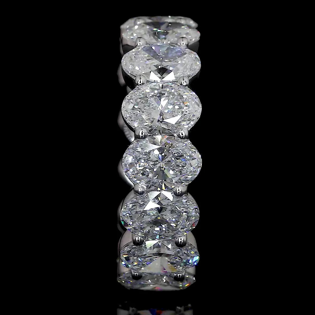 5.47 Cts 14k White Gold Oval Shape Eternity Band Eternity Band - Image 4