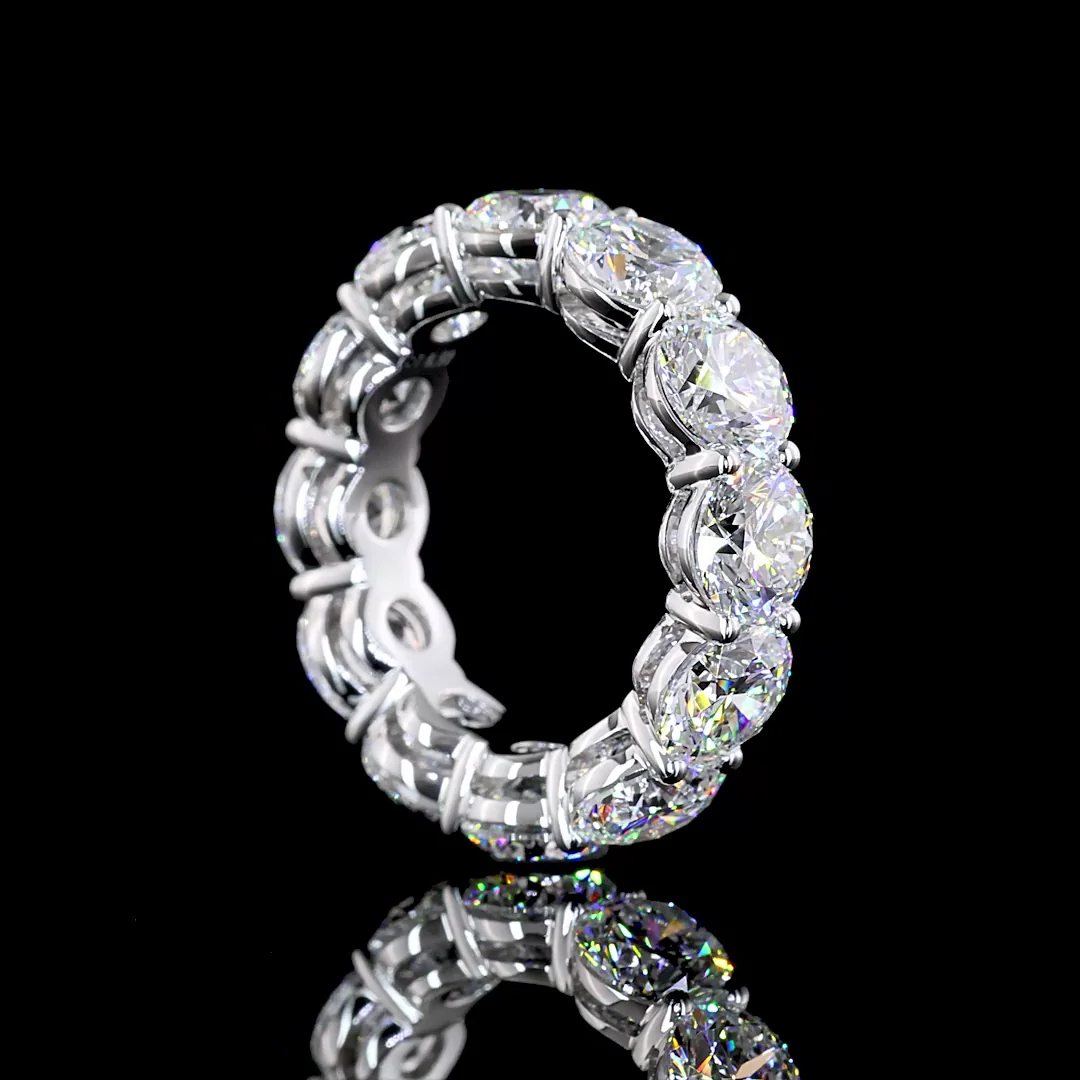 8.5 Cts 14k White Gold Round Shape Eternity Band Eternity Band - Image 2