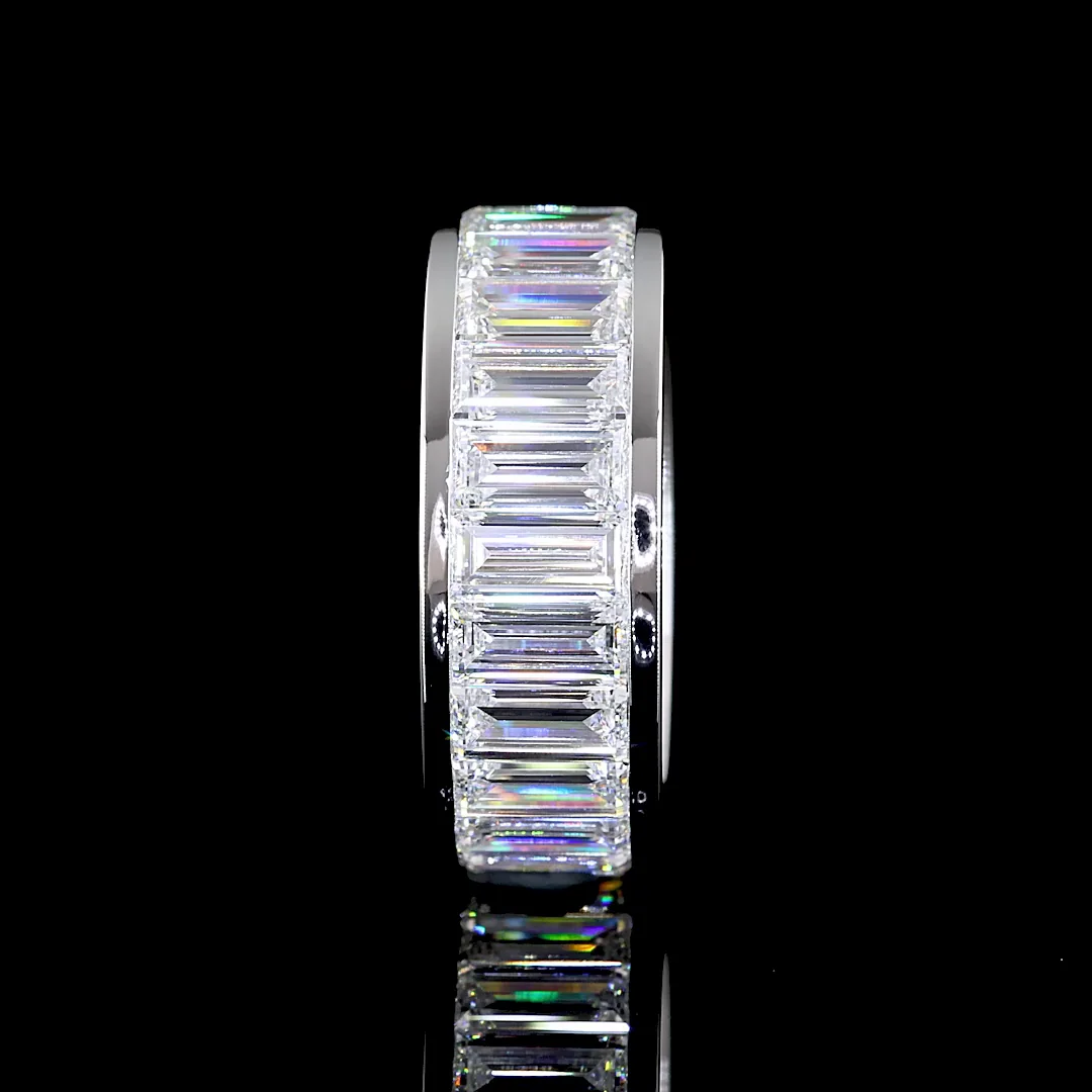 6.09 Cts 14k White Gold Baguette Shape Eternity Band Eternity Band - Image 2