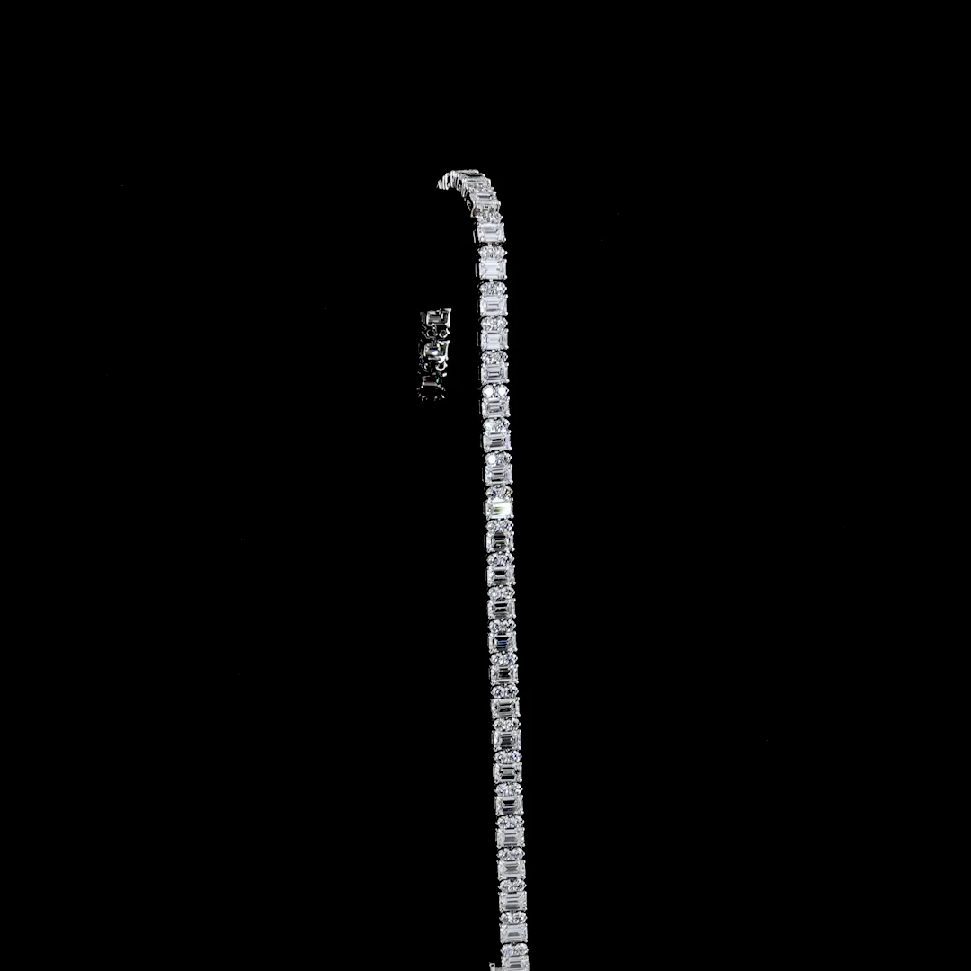 8.94 Cts 14k White Gold Mix Shape Tennis Bracelet - Image 3