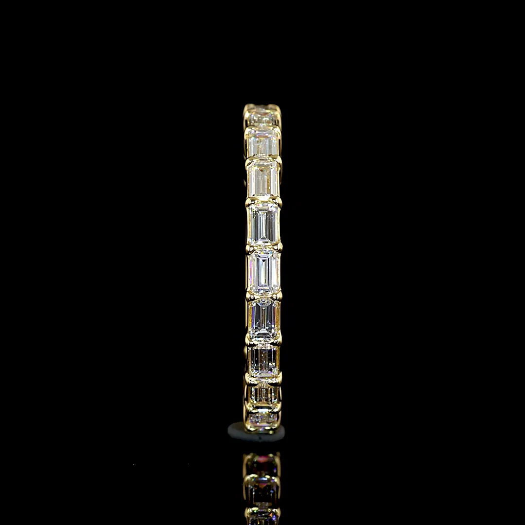 0.92 Cts 18k Yellow Gold Baguette Shape 3/4 Band Eternity Band - Image 2
