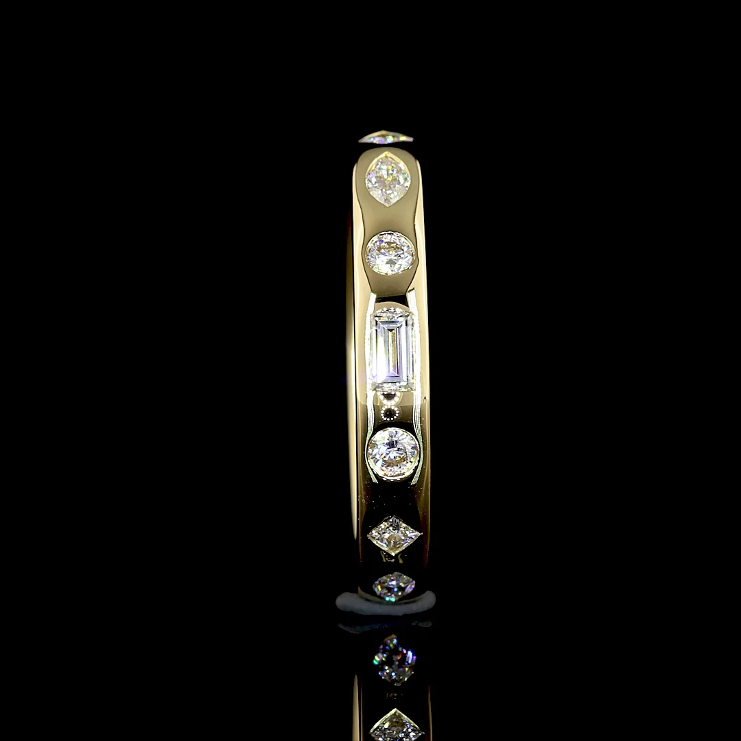 0.62 Cts 14k Yellow Gold Mix Shape Eternity Band Eternity Band - Image 2