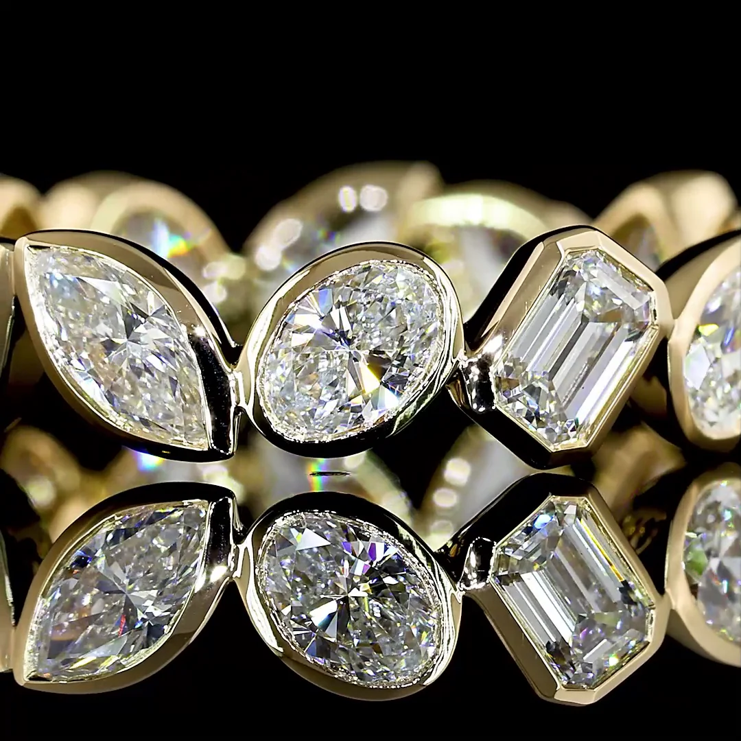 2.11 Cts 14k Yellow Gold Mix Shape Eternity Band Eternity Band - Image 3