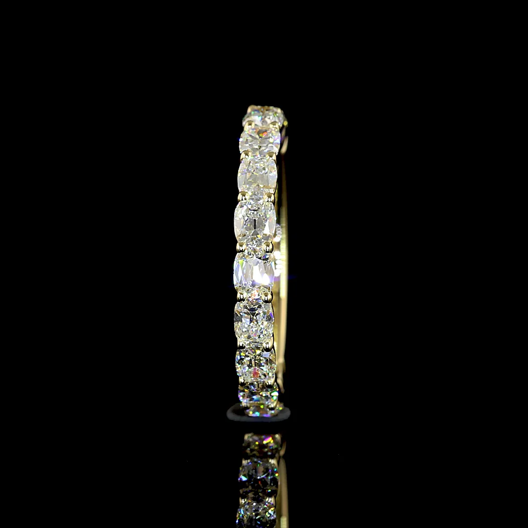1.38 Cts 14k Yellow Gold Antique Cushion Shape 3/4 Band Eternity Band - Image 2