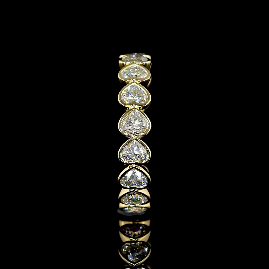 2.53 Cts 14k Yellow Gold Heart Shape Eternity Band Eternity Band - Image 2