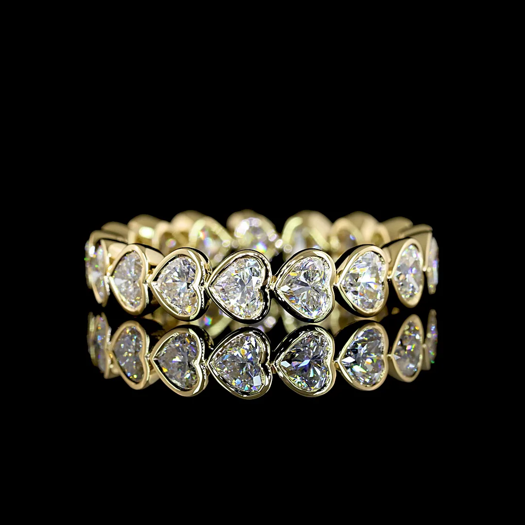 2.53 Cts 14k Yellow Gold Heart Shape Eternity Band Eternity Band - Video