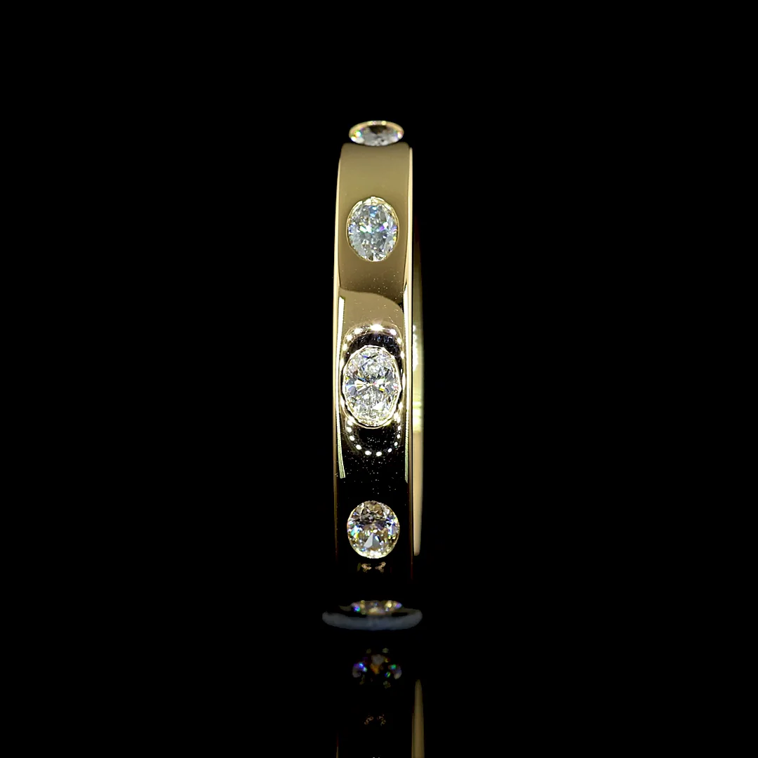 0.55 Cts 14k Yellow Gold Oval Shape Eternity Band Eternity Band - Image 2