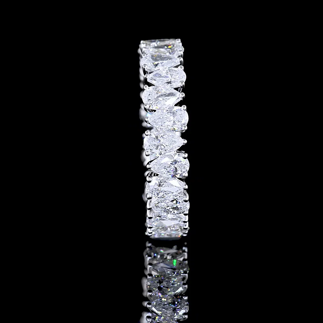 2.62 Cts 14k White Gold Pear Shape Eternity Band Eternity Band - Image 2