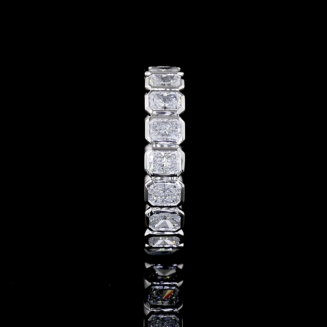 1.82 Cts Platinum Radiant Shape Eternity Band Eternity Band - Image 4