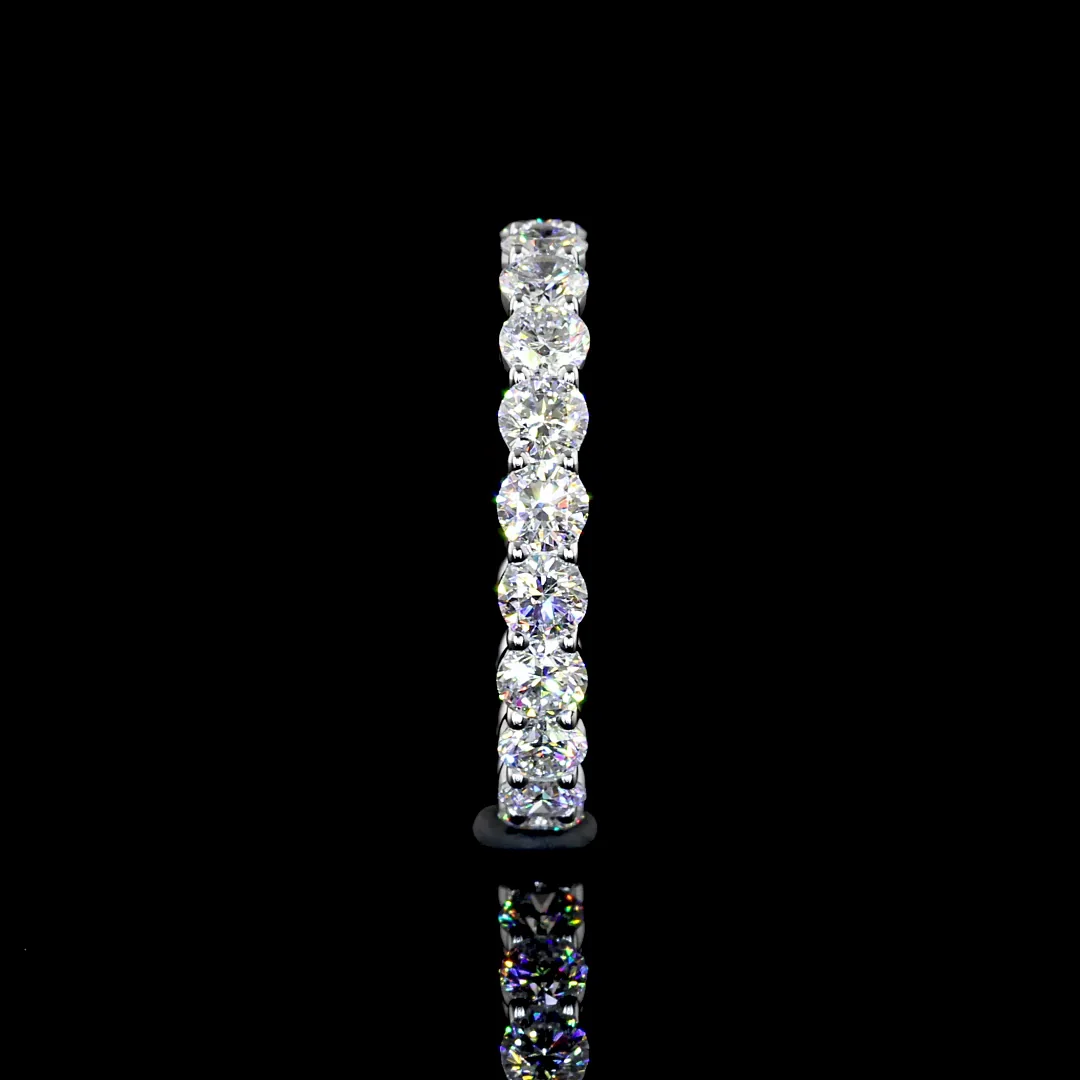 1.73 Cts 14k White Gold Round Shape Eternity Band Eternity Band - Image 2