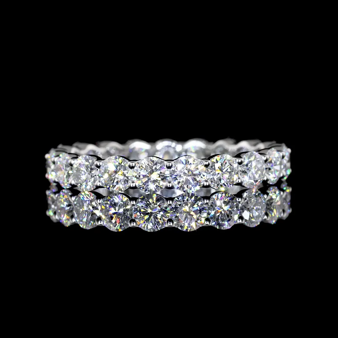 1.73 Cts 14k White Gold Round Shape Eternity Band Eternity Band - Video