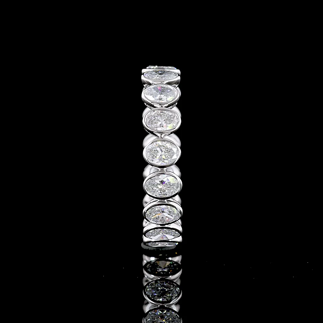2.65 Cts 14k White Gold Oval Shape Eternity Band Eternity Band - Image 2