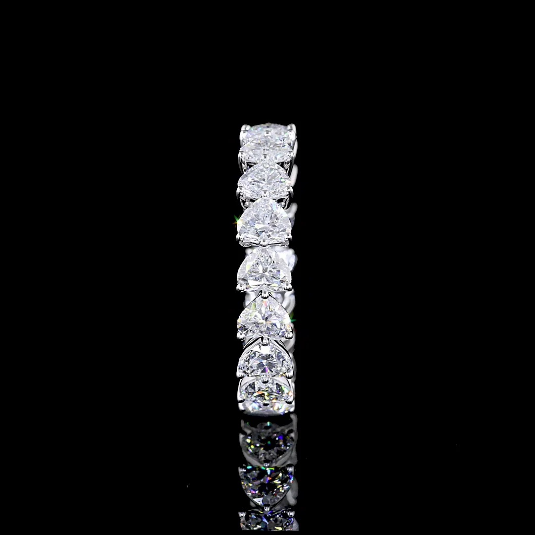3.52 Cts 14k White Gold Heart Shape Eternity Band Eternity Band - Image 2