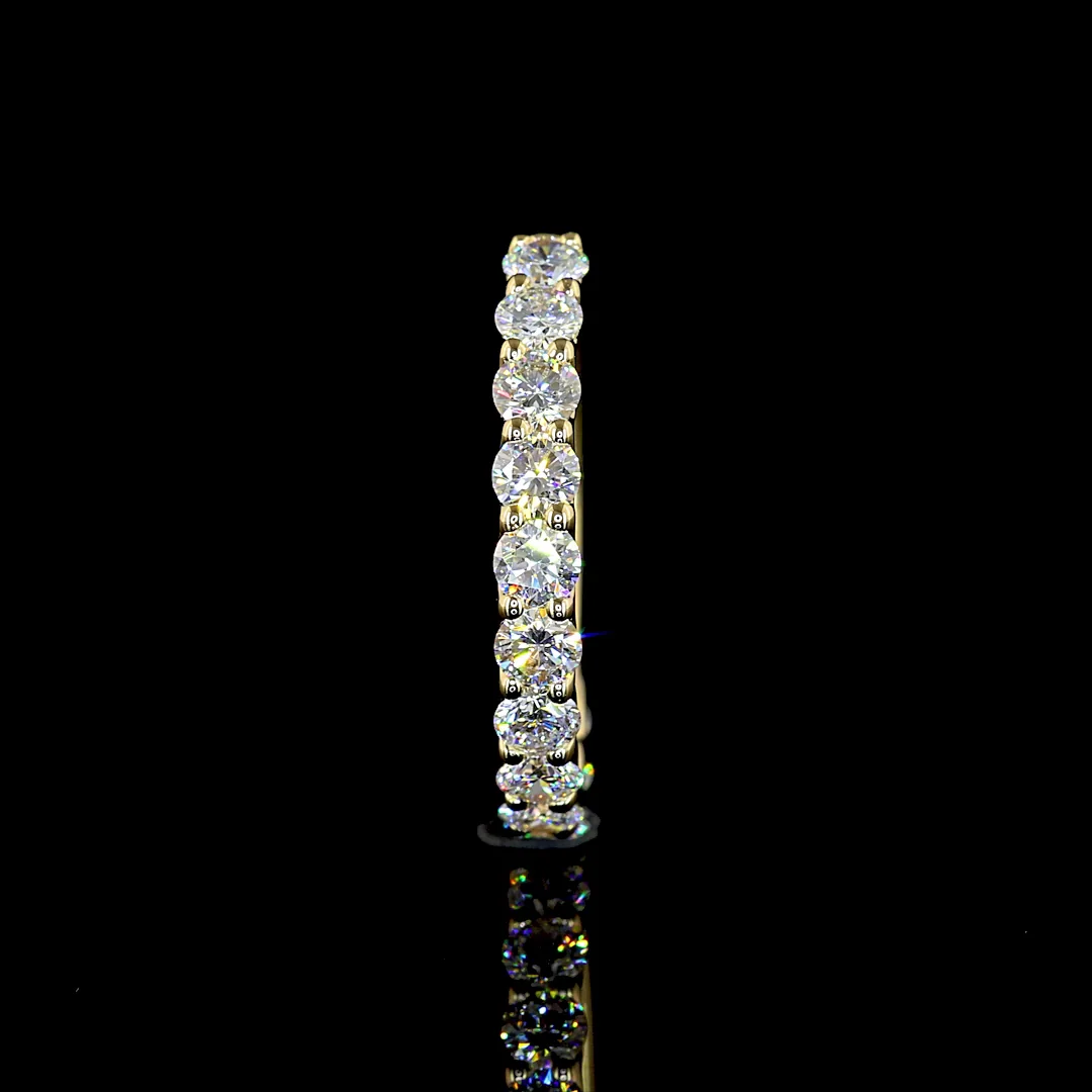 1.13 Cts 14k Yellow Gold Round Shape Half Eternity Eternity Band - Image 2
