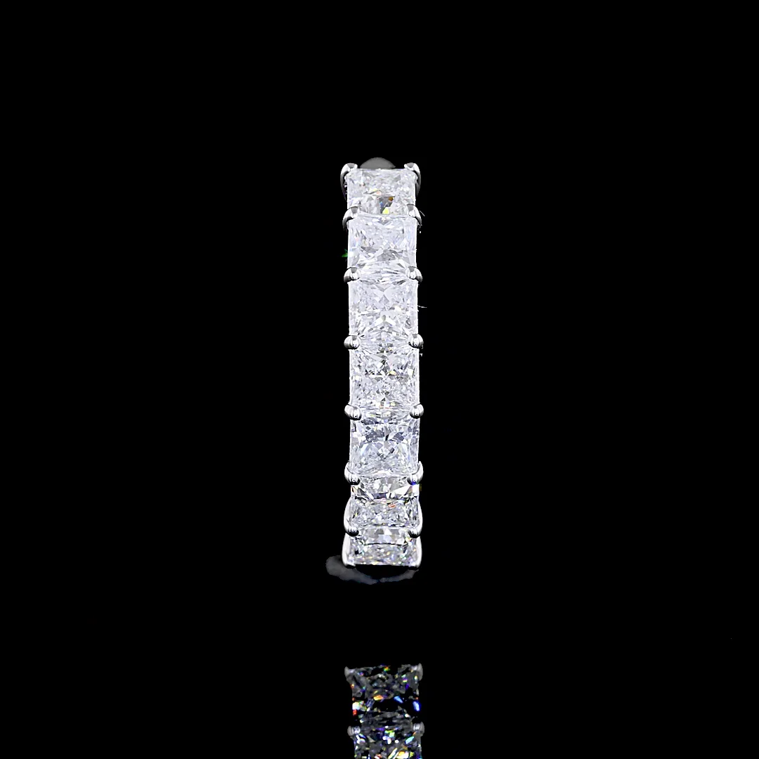 1.14 Cts 14k White Gold Princess Shape 7 Stones Eternity Band - Image 2