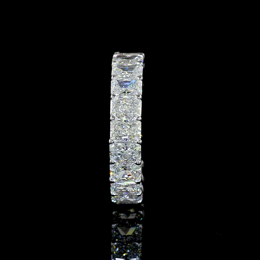 3.21 Cts 14k White Gold Radiant Shape 3/4 Band Eternity Band - Image 2