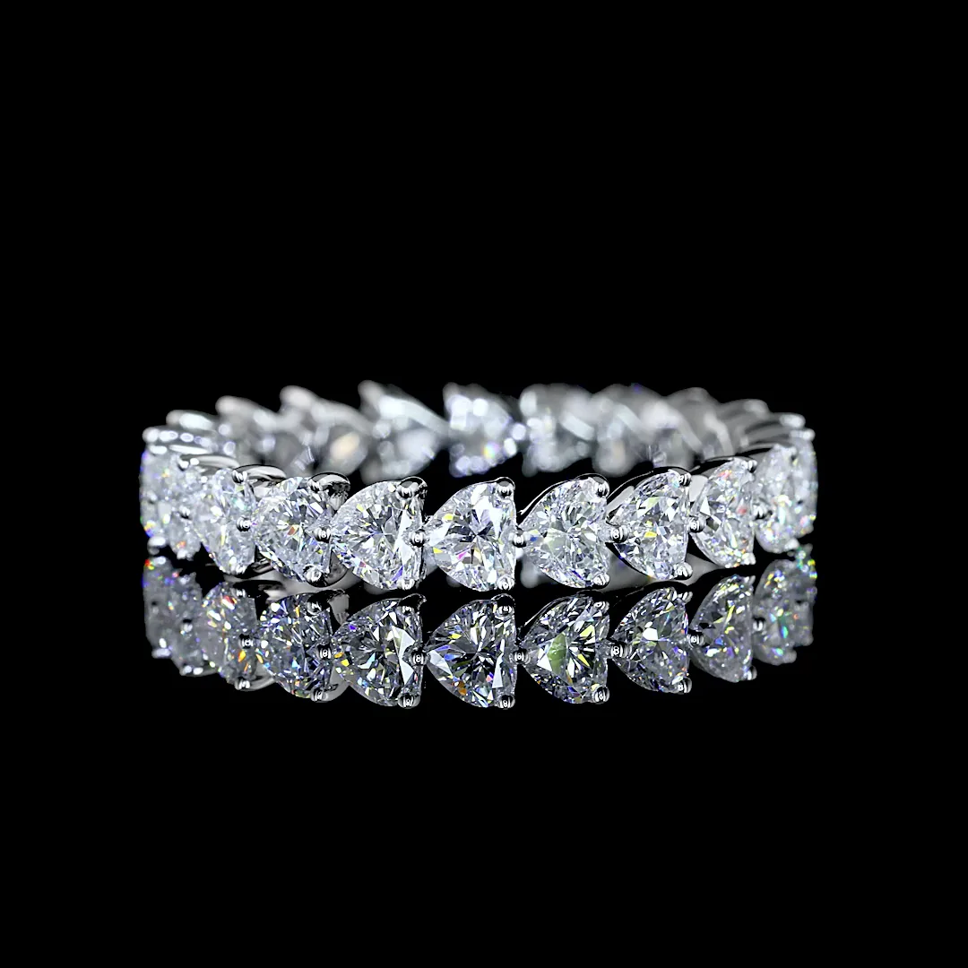 2.31 Cts 14k White Gold Heart Shape Eternity Band Eternity Band - Video