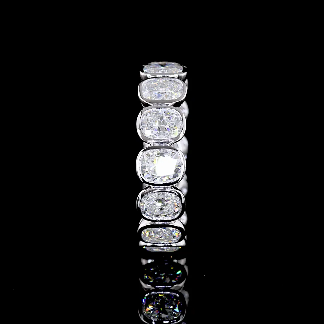 5.49 Cts 14k White Gold Cushion Brilliant Shape Eternity Band Eternity Band - Image 2