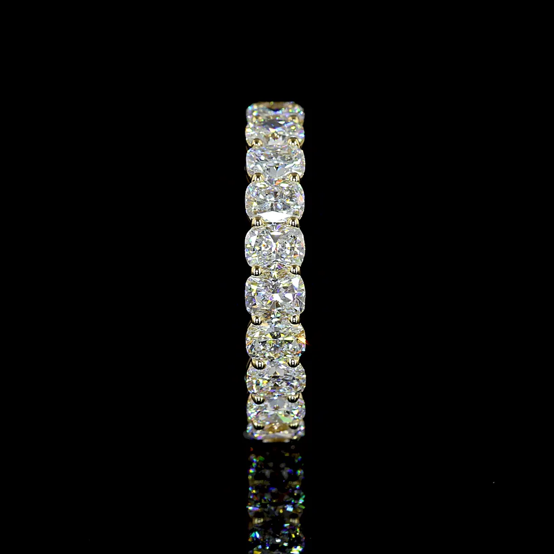 3.27 Cts 14k Yellow Gold Cushion Brilliant Shape Eternity Band Eternity Band - Image 2